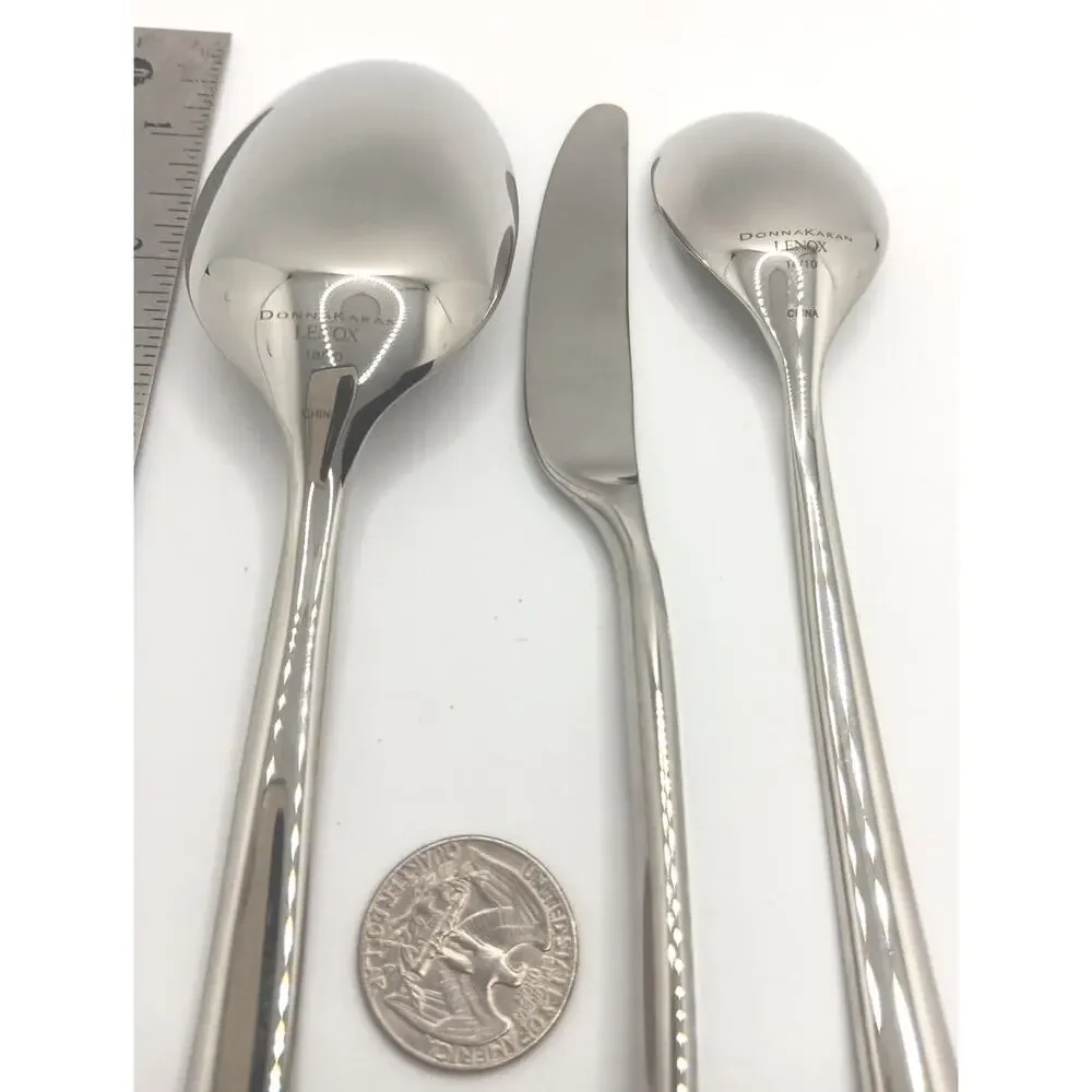 DONNA KARAN Lenox Ascend 3 Piece Serving Hostess Set 18/10 Stainless Flatware